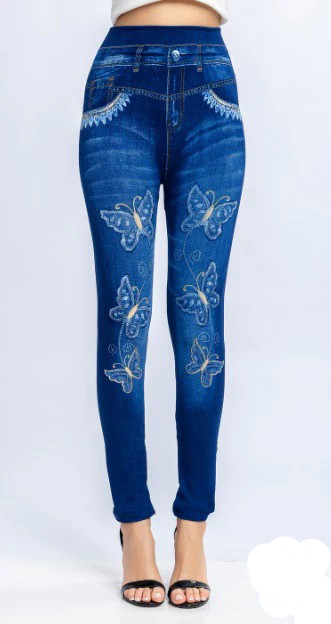 Fly Away Butterfly Leggings Blue