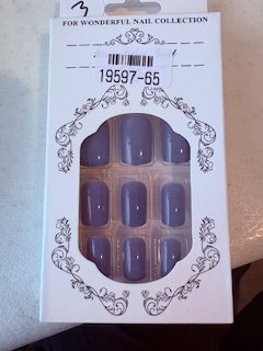 Press on nail - gray blue